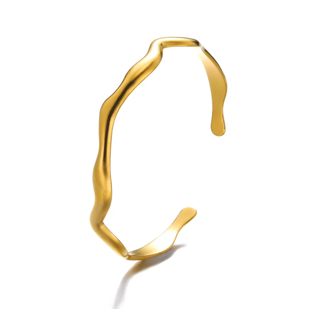 Jonc Impérial – Bracelet Doré Femme en Acier Inoxydable