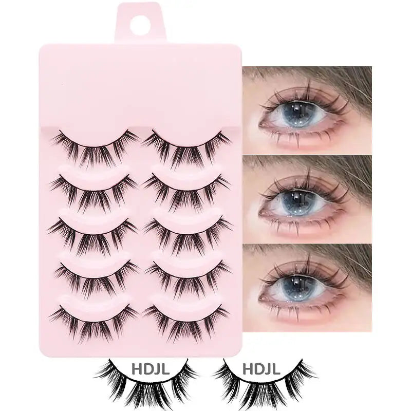 Faux Cils Naturels Réutilisables - Lot de 5 Paires