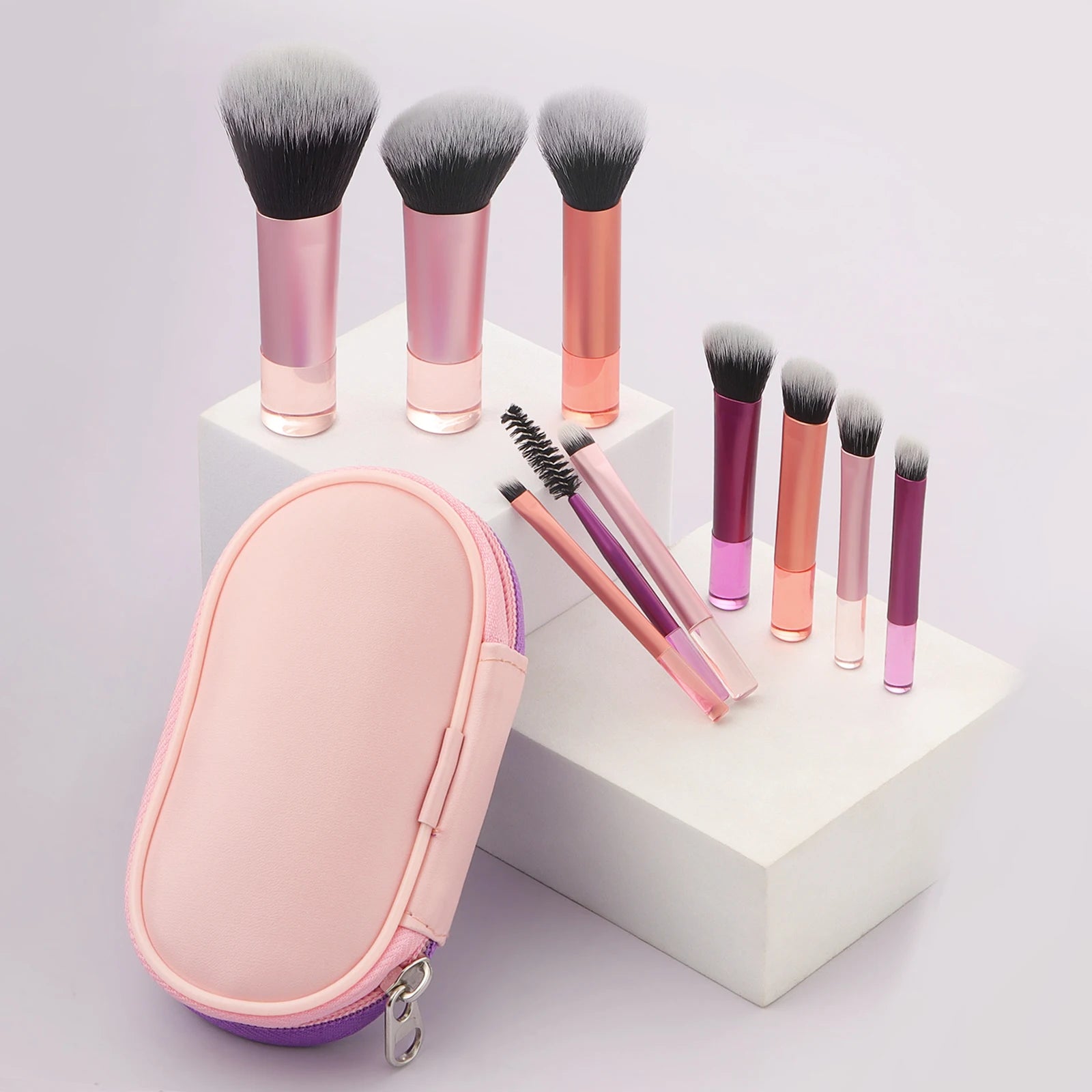 Coffret Signature de 10 Pinceaux de Maquillage Premium avec Trousse de Voyage – Finition Professionnelle
