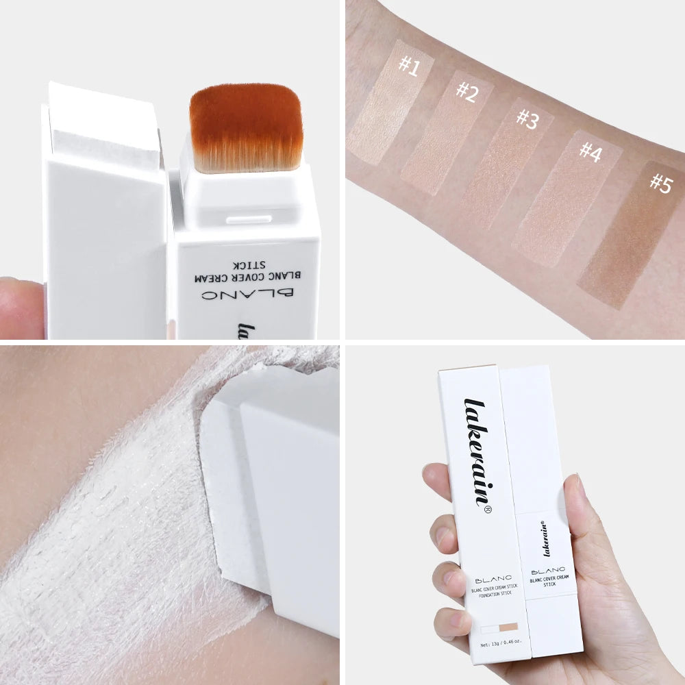 💎 Fond de Teint Stick Premium – Haute Couvrance, Fini Naturel & Pinceau Intégré Professionnel