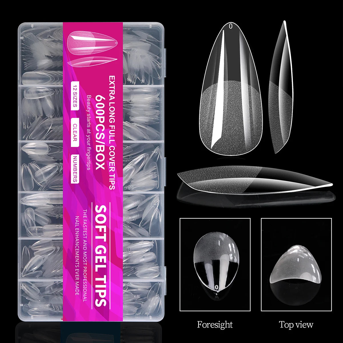 Capsules Gel Professionnelles – Faux Ongles Amande Courte