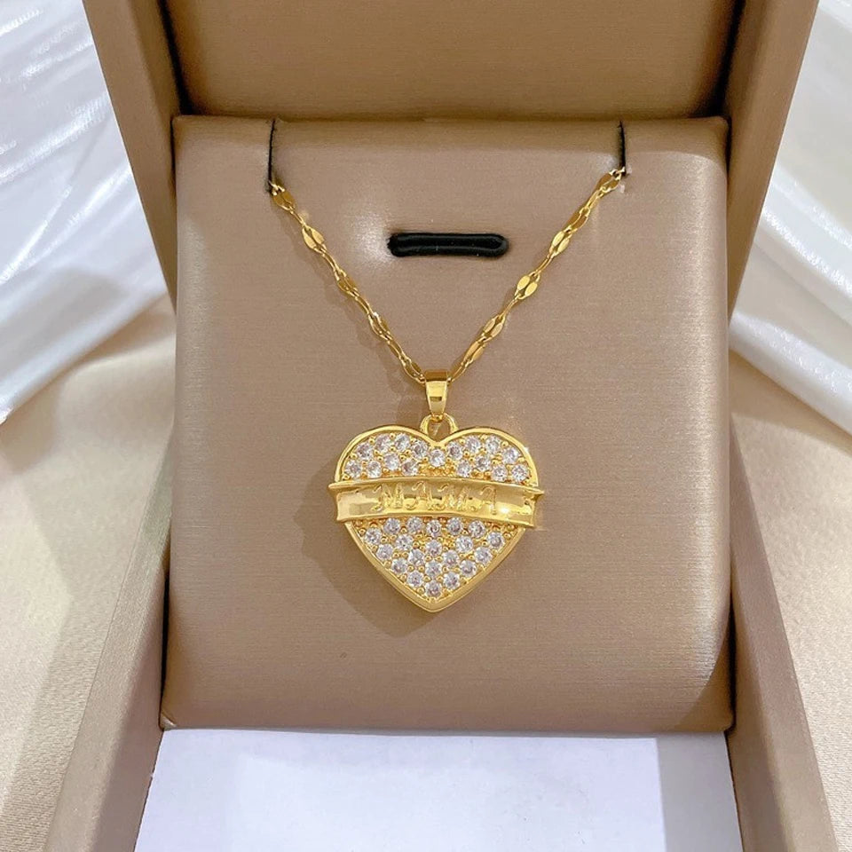 Collier Signature Cœur – Éclat Doré