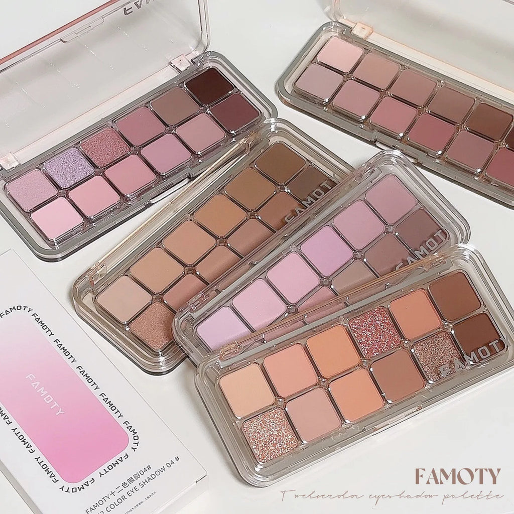 Palette Signature Nude 12 Couleurs – Fards à Paupières Velours Longue Tenue