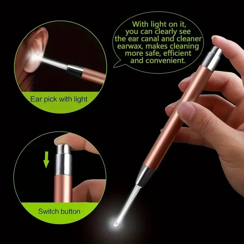 👂 EarGlow Pro™ – Cure-Oreille Lumineux Haute Précision