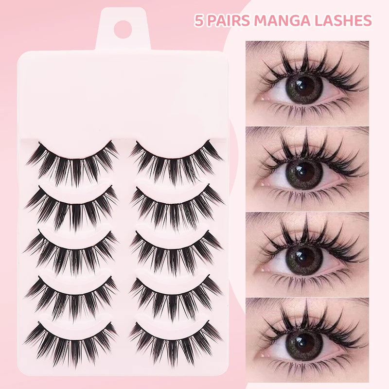Faux Cils Naturels Réutilisables - Lot de 5 Paires