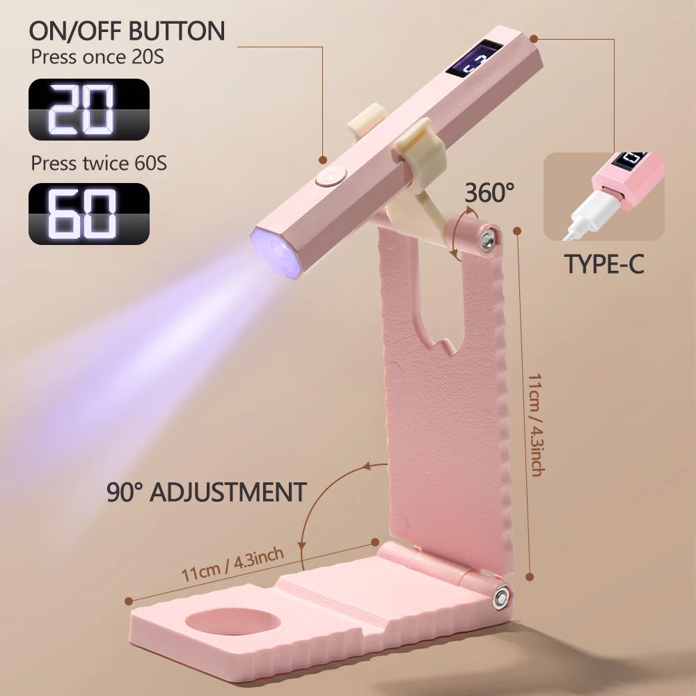 💅 Lampe UV LED Rechargeable pour Ongles – Séchage Rapide du Vernis Gel