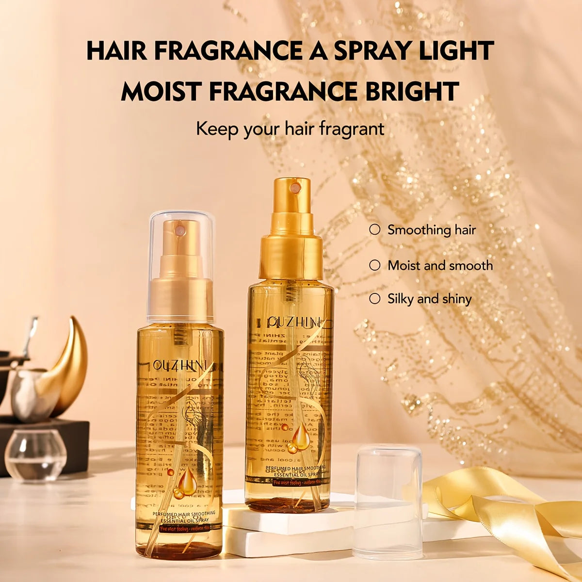 Spray Capillaire Parfumé aux Huiles Essentielles – Soin Hydratant, Nourrissant et Anti-Frisottis pour Tous Types de Cheveux
