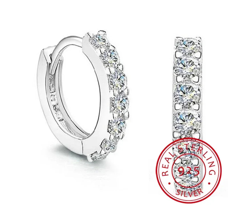Créoles Signature en Argent Sterling 925 – Zircons Étincelants 10 mm