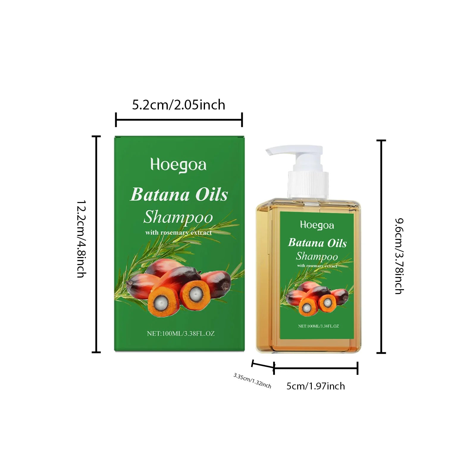 Shampoing HOEGO à l’Huile de Batana Bio – Soin Réparateur Intensif du Cuir Chevelu et Nutrition Profonde aux Extraits de Romarin pour Tous Types de Cheveux
