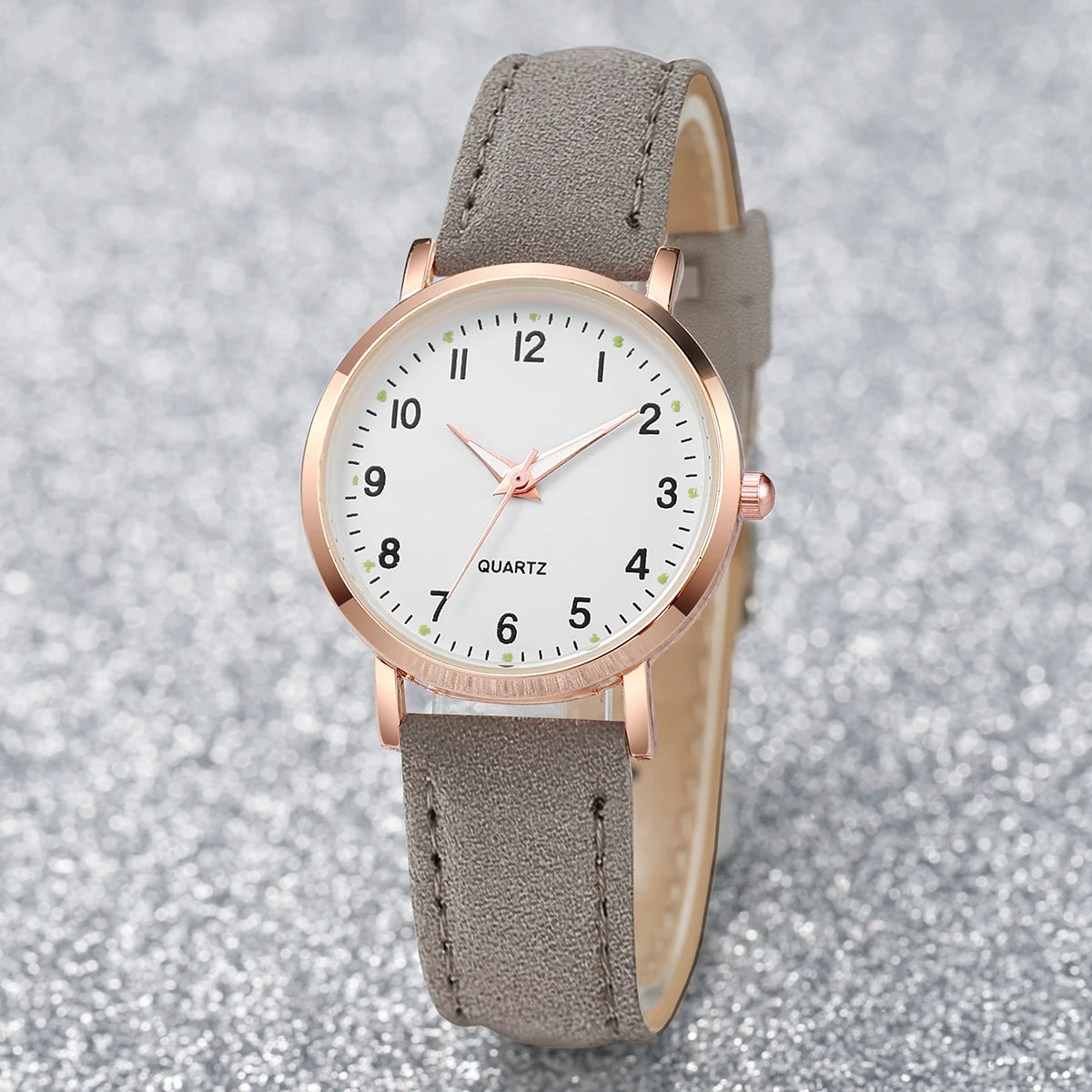 Montre Femme Tendance Décontractée – Bracelet en Cuir, Mouvement Quartz