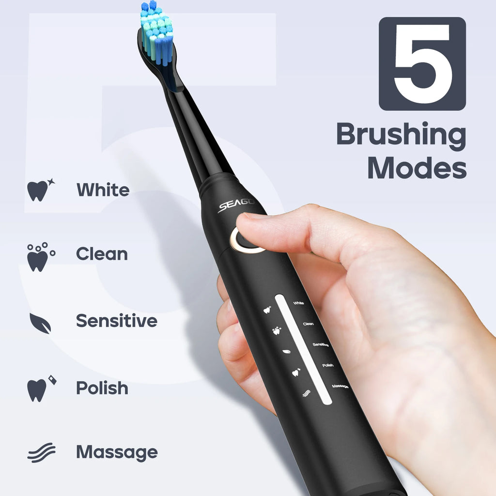SonicSmile Pro™ – Brosse à Dents Électrique Premium Rechargeable avec 5 Modes de Nettoyage