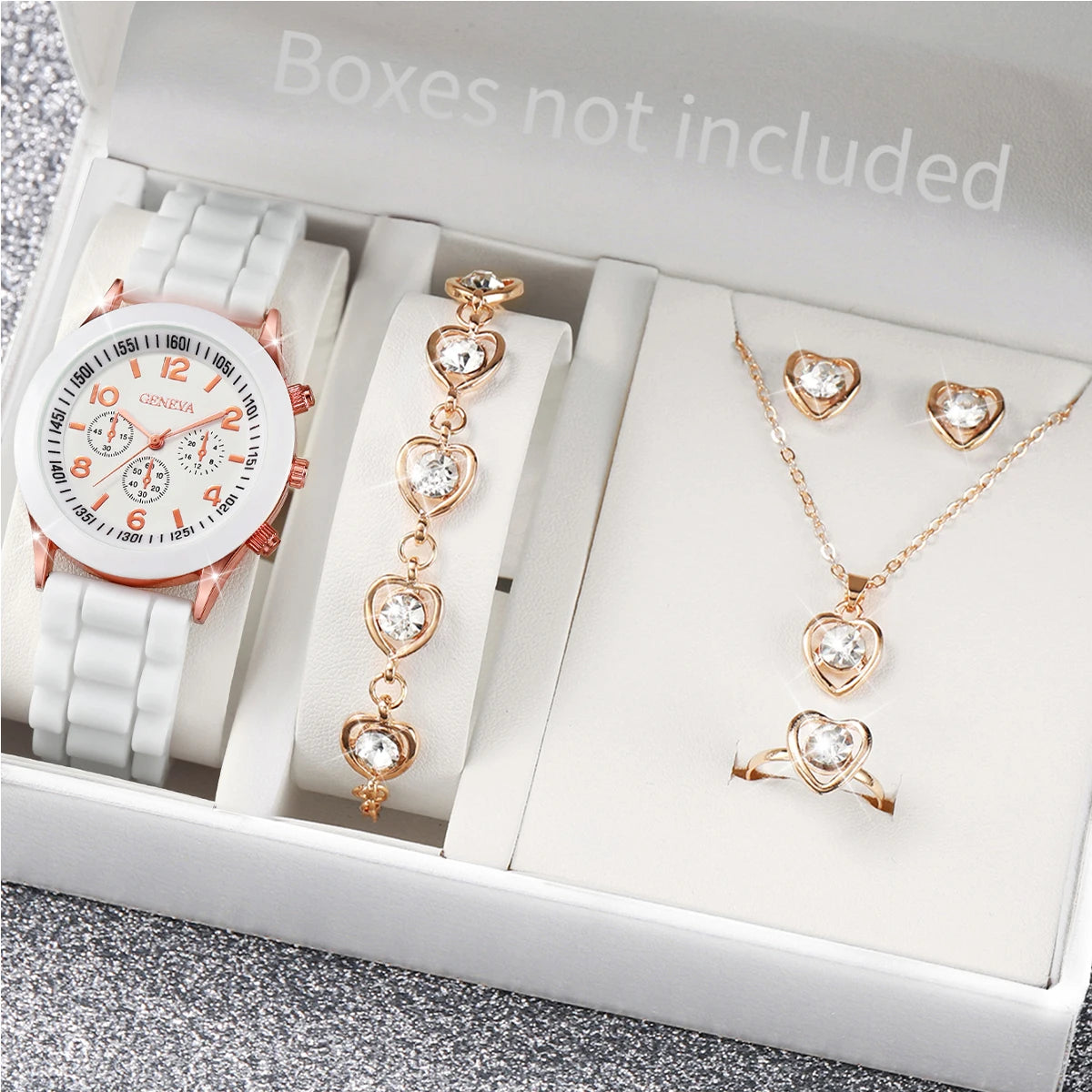 Coffret Montre Femme & Bijoux Cœur – Élégance Signature