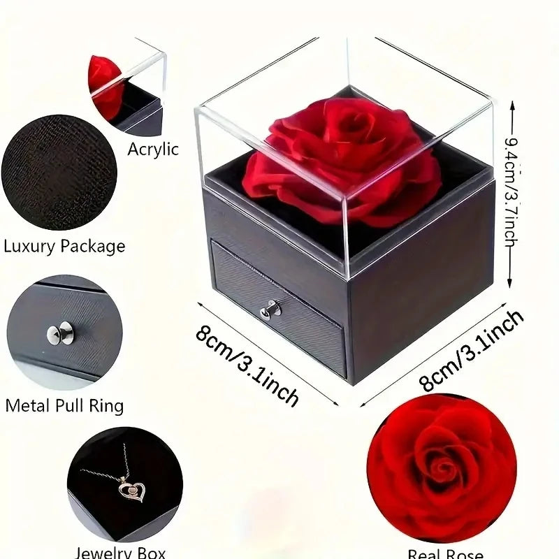 Coffret Luxe Rose Éternelle & Cœur Scintillant