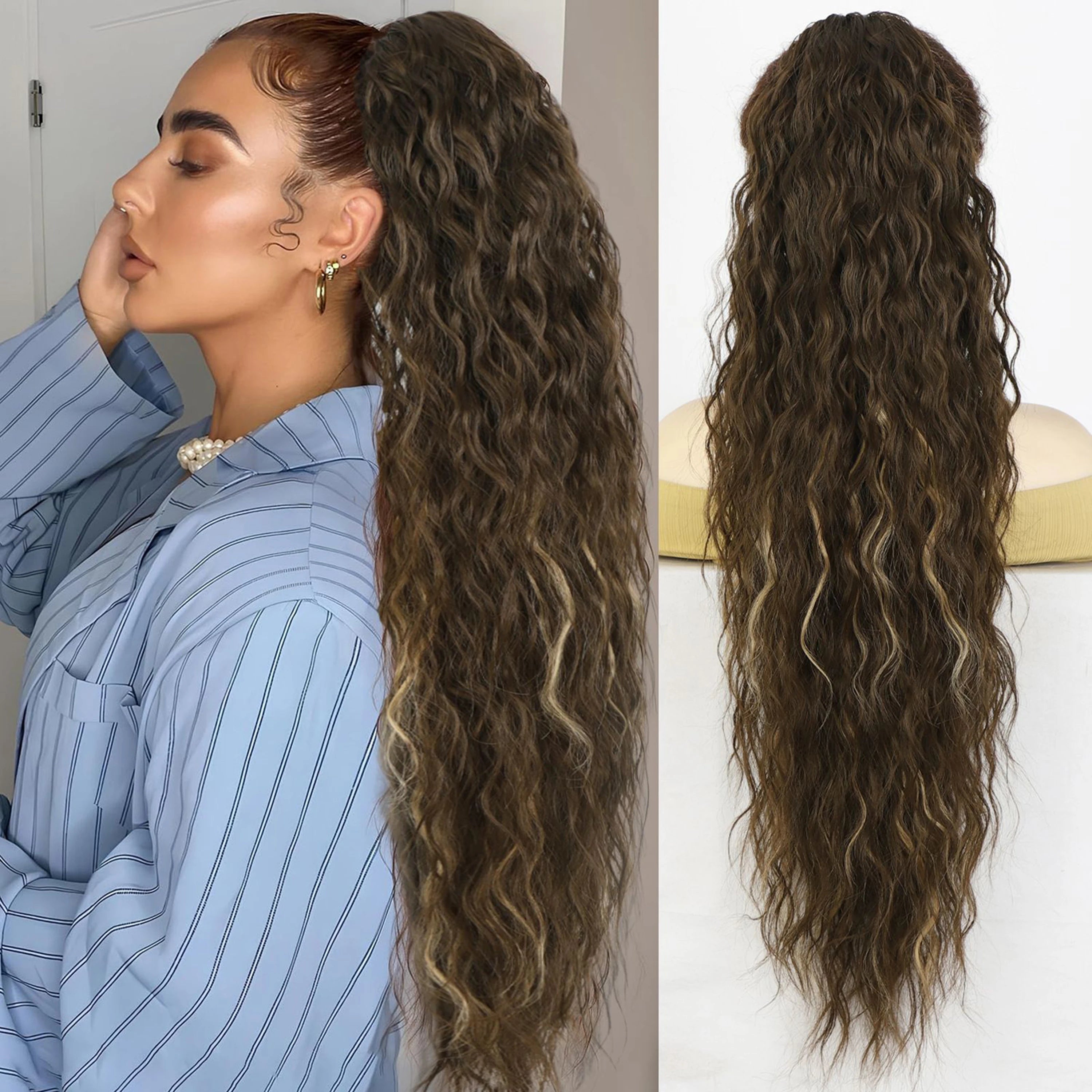 ✨ Queue de Cheval Ondulée de Luxe – Volume Instantané