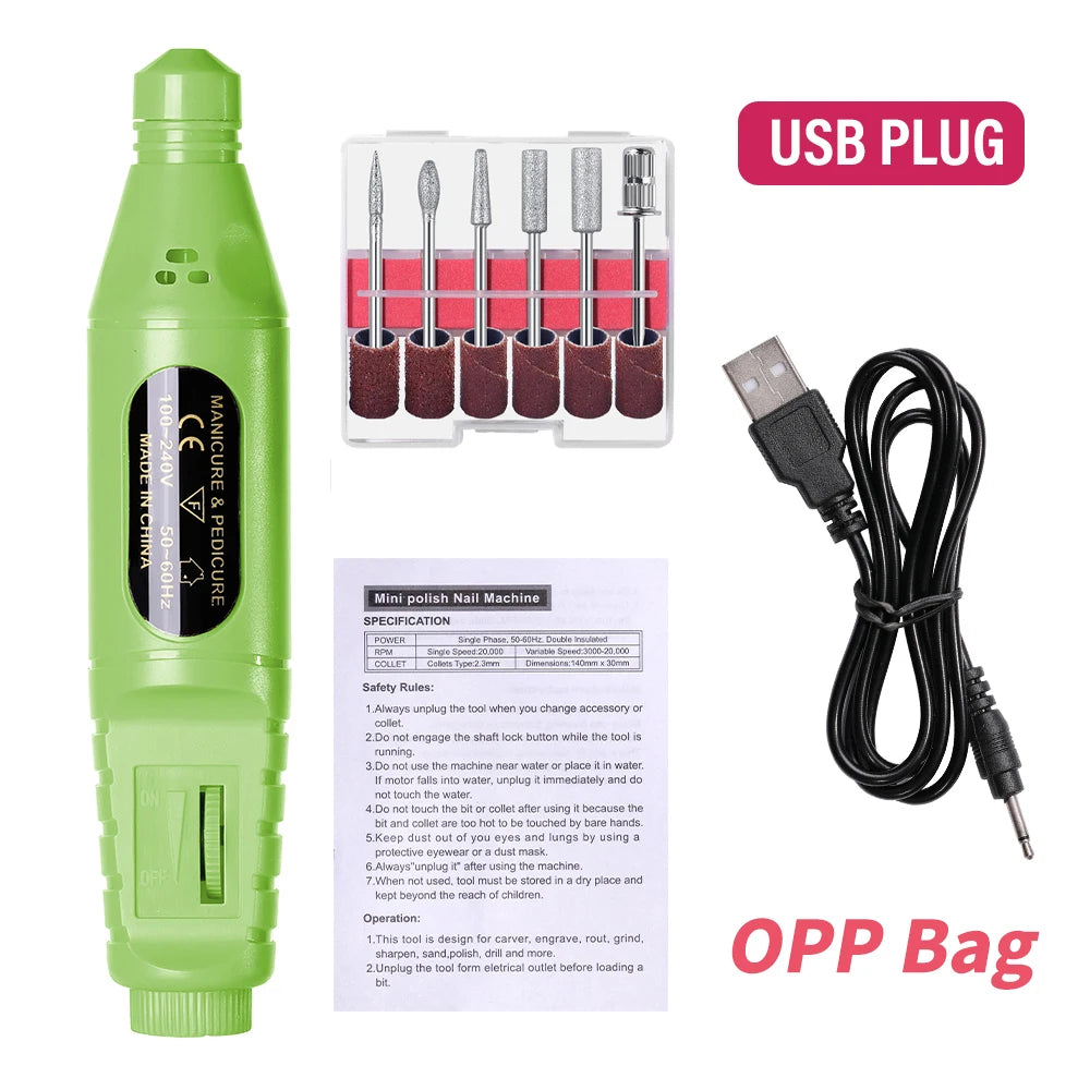 Kit Ponceuse Électrique Professionnelle pour Ongles – Coffret Complet Manucure & Pédicure