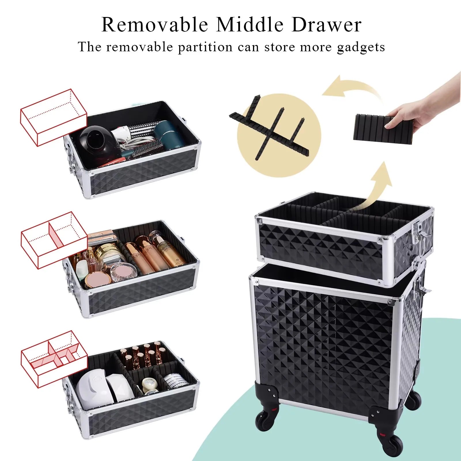 💼 Valise Professionnelle Prestige™ – Trolley Cosmétique de Luxe avec Grande Capacité