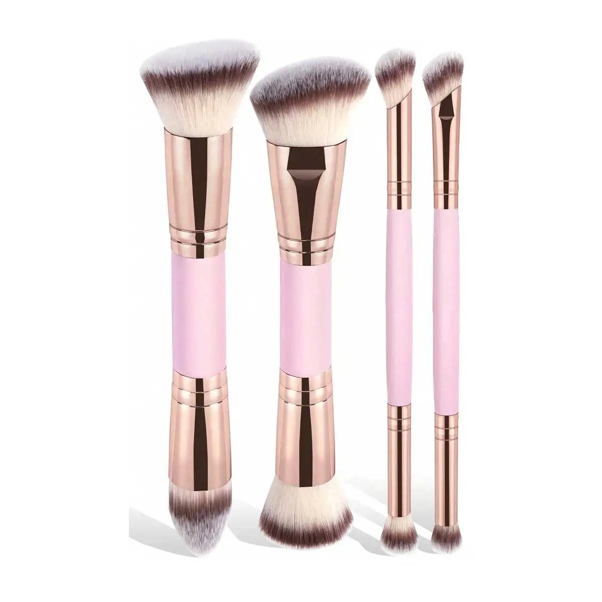 ✨ Coffret Luxe de 4 Pinceaux de Maquillage Professionnels – Double Embout & Étui Premium