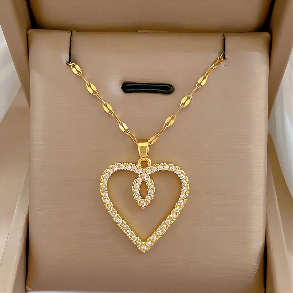 Collier Signature Cœur – Éclat Doré