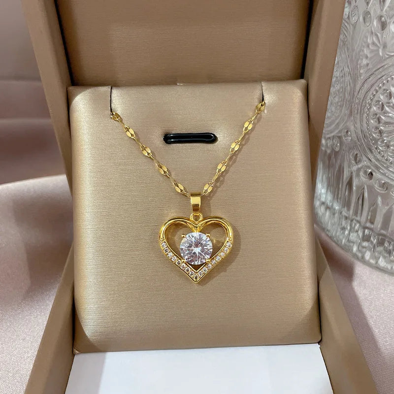 Collier Signature Cœur – Éclat Doré