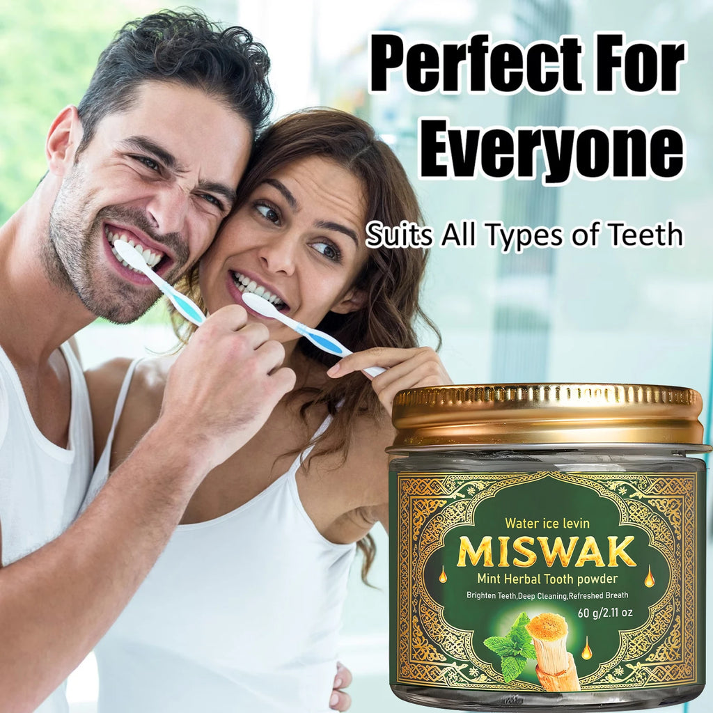 Poudre Dentaire au Miswak Nettoyage Profond & Éclat
