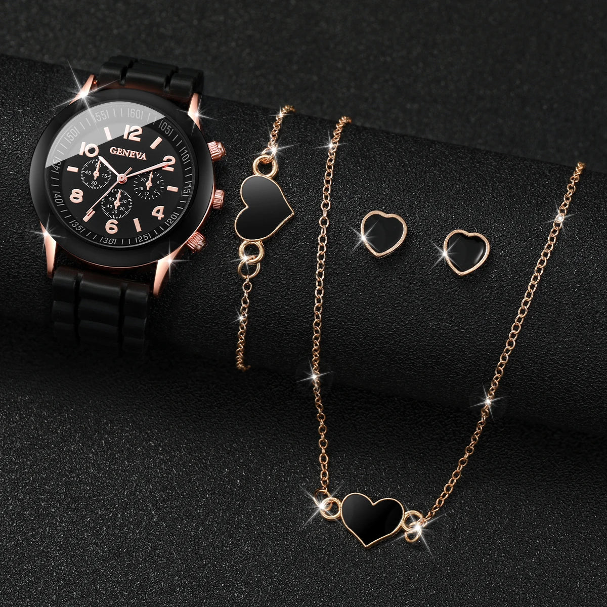 Coffret Montre Femme & Bijoux Cœur – Élégance Signature