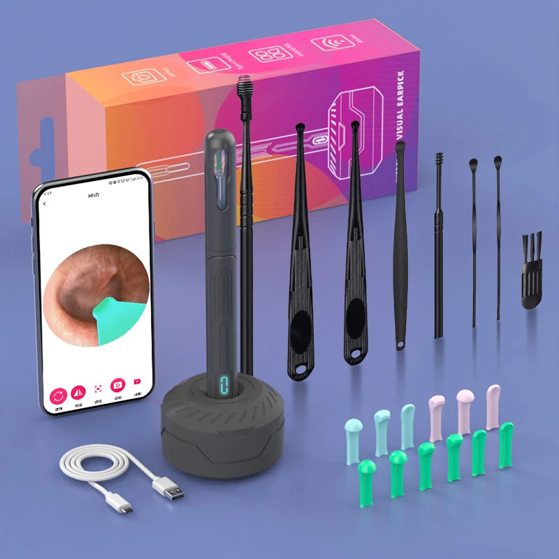 ✨ Otoscope HD avec Caméra – Kit de Nettoyage des Oreilles USB-C