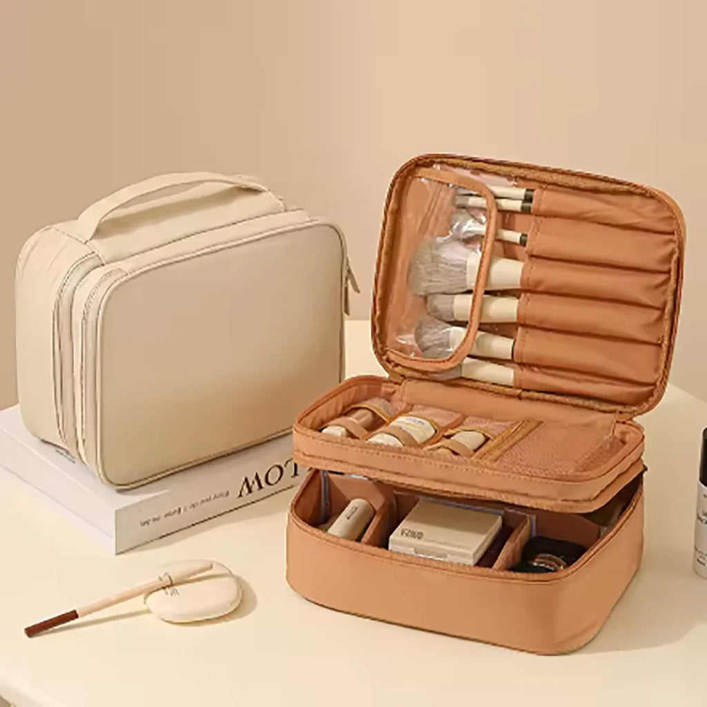 ✨ Trousse de Maquillage Premium Grand Format – Organisateur de Voyage Élégant & Multifonction