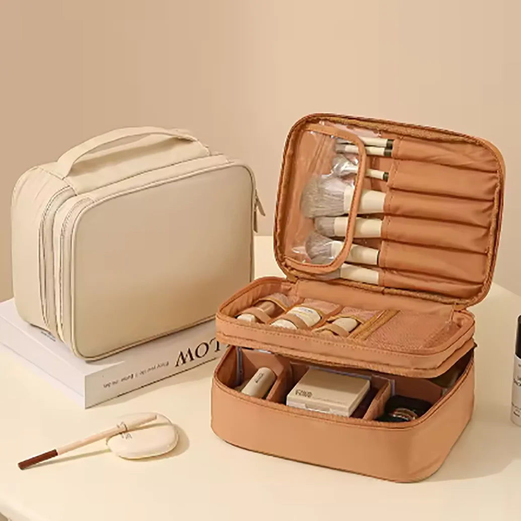✨ Trousse de Maquillage Premium Grand Format – Organisateur de Voyage Élégant & Multifonction