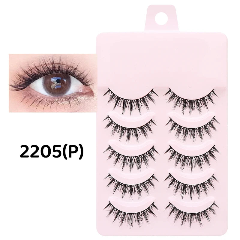 Faux Cils Naturels Réutilisables - Lot de 5 Paires