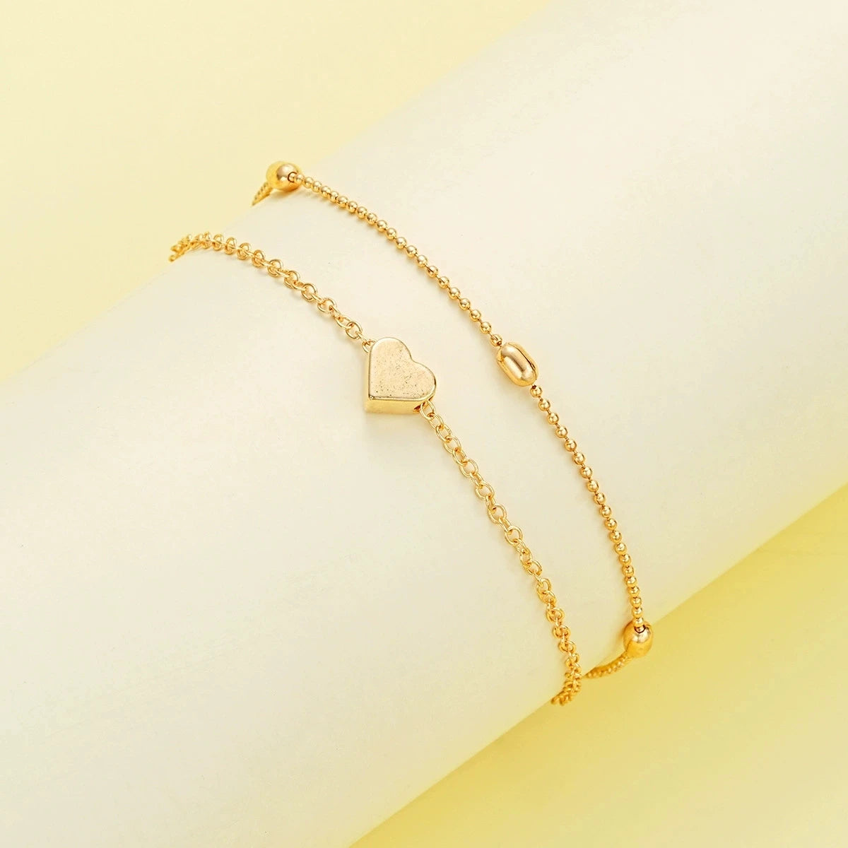 Parure Élégance Royale – Collier & Bracelet Cœur Perlé