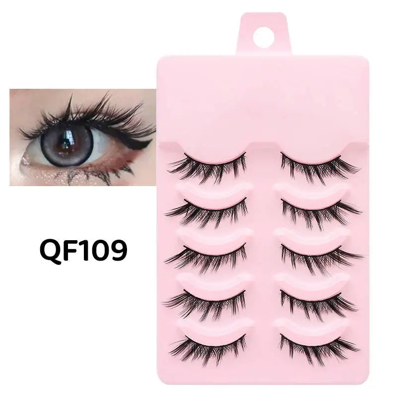 Faux Cils Naturels Réutilisables - Lot de 5 Paires