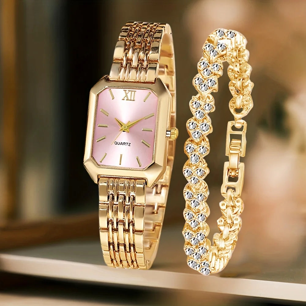 Coffret Montre & Bracelet Femme – Collection Élégance