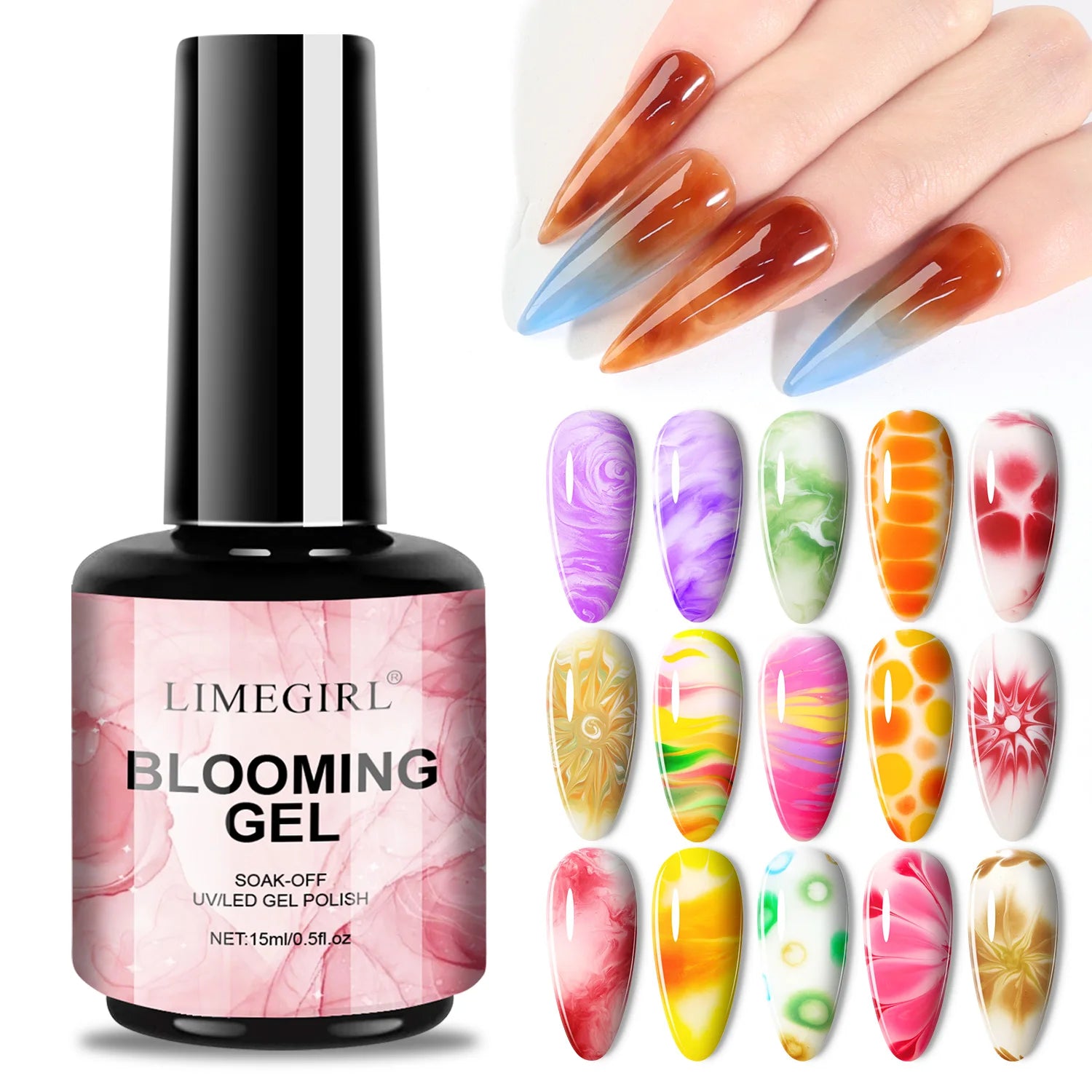 💅 Gel Blooming Premium – Effet Marbre Professionnel & Nail Art Créatif
