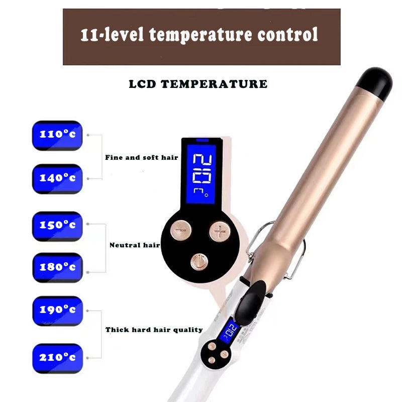 ✨ Boucleur Professionnel Premium™ – 9 à 38 mm • Température Réglable • Écran LCD