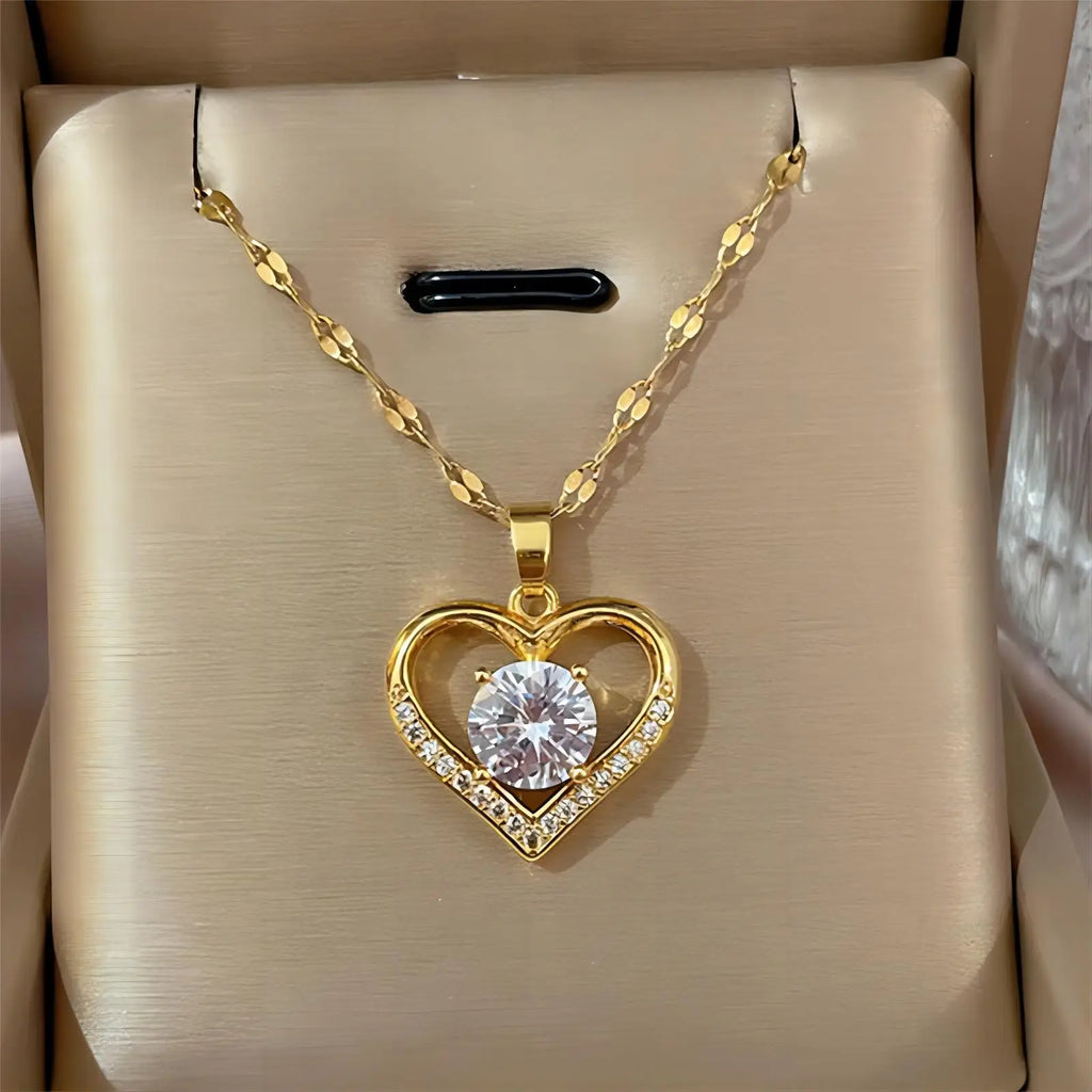 Collier Signature Cœur – Éclat Doré