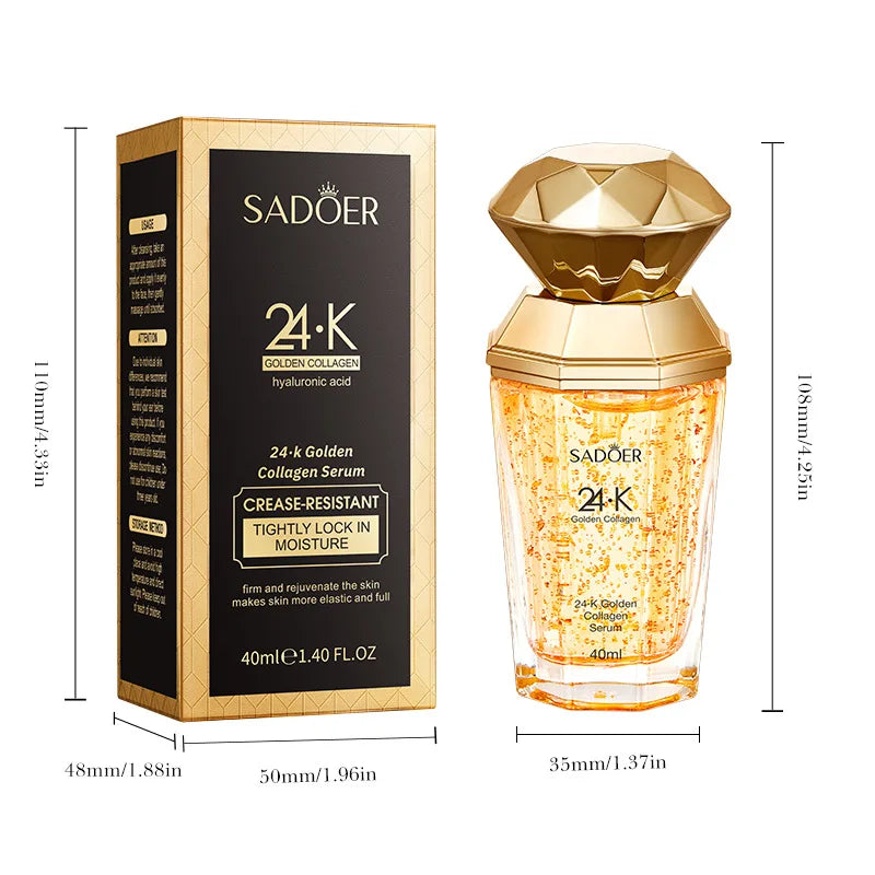 SADOER 24K Golden Collagen – Sérum Visage Hydratant | Soin Anti-Âge & Anti-Rides