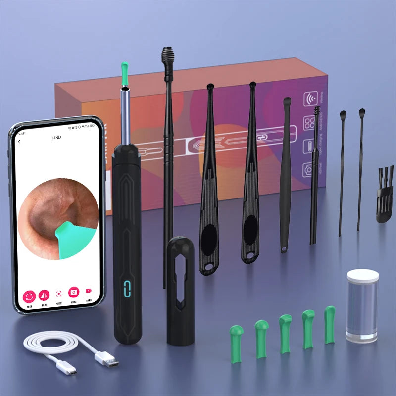 👂 Otoscope Connecté avec Caméra HD – Nettoyeur d’Oreilles Intelligent