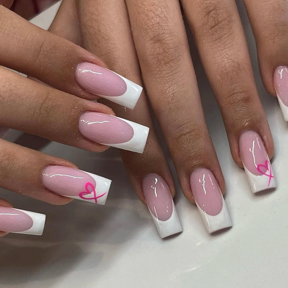 Kit de 24 Faux Ongles French-Manucure élégante en quelque minute