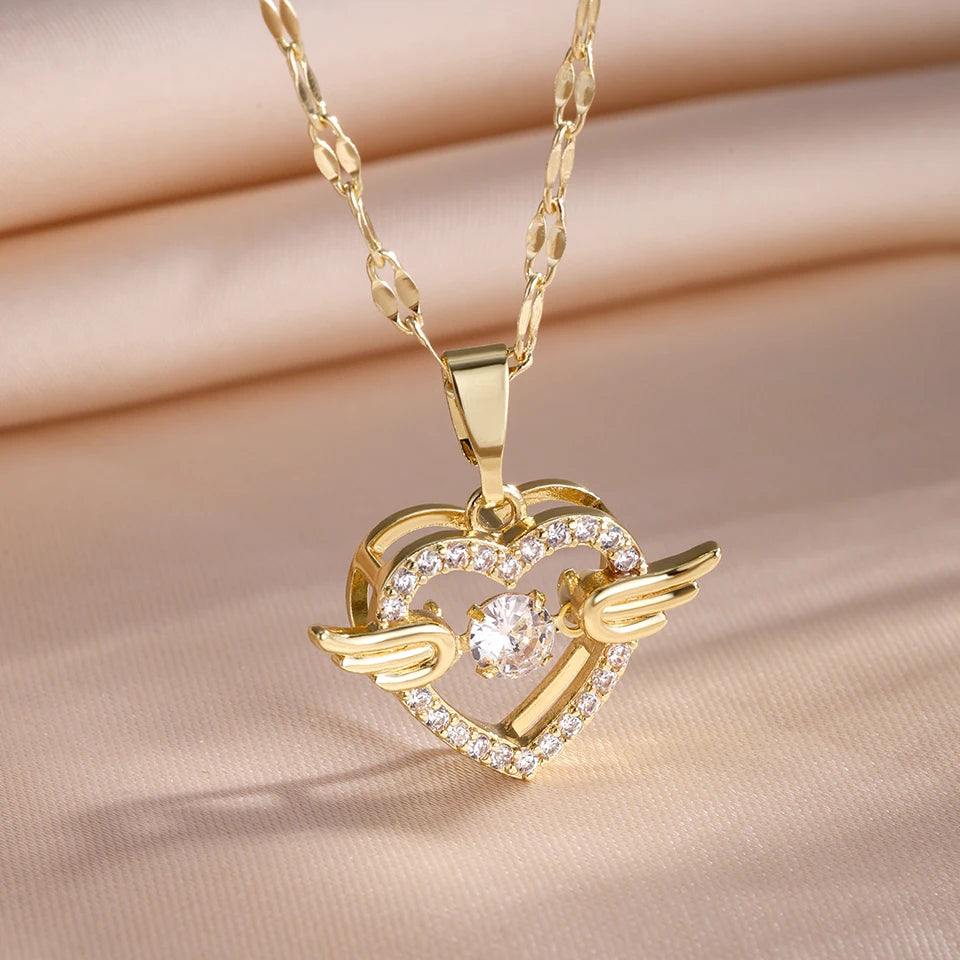 Collier Signature Cœur – Éclat Doré