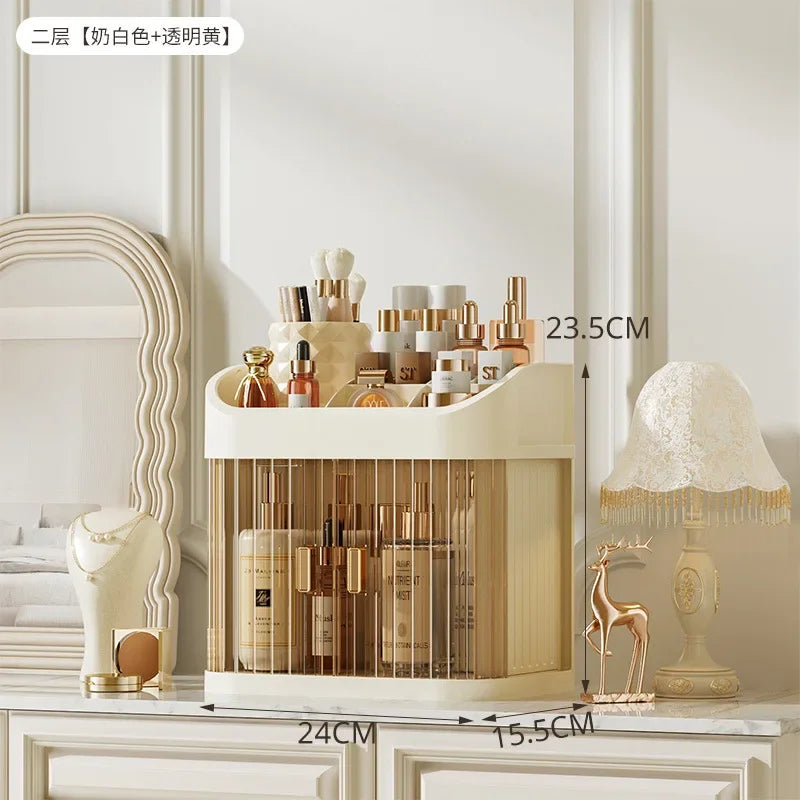 ✨ Organisateur de Maquillage Premium Luxe – Coffret de Rangement Anti-Poussière Grande Capacité avec Tiroirs