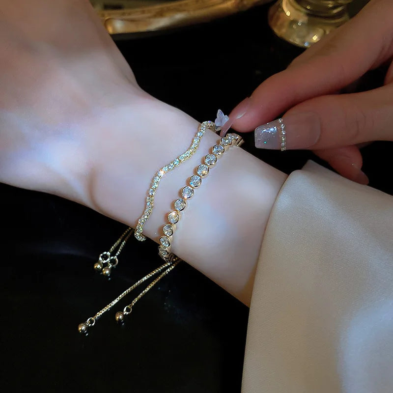 Bracelet Signature Ondulé en Cristal