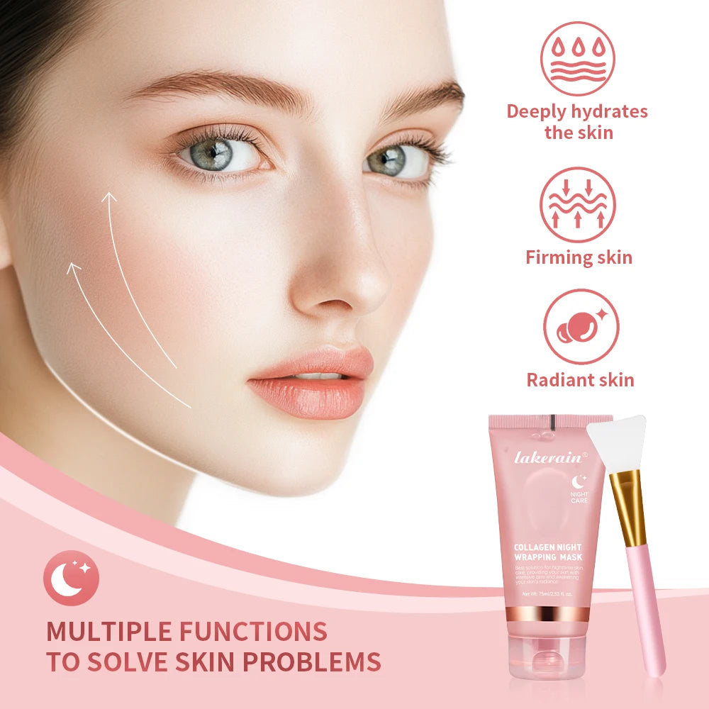 Masque Visage au Collagène Peel-Off avec Pinceau – Hydratation & Éclat de la Peau