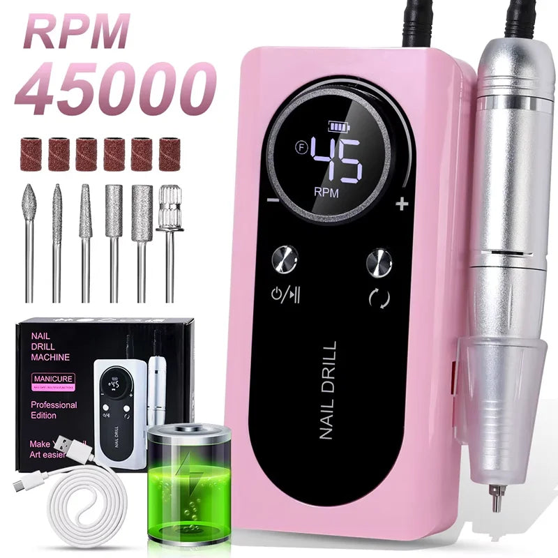 💅 Ponceuse Électrique Professionnelle pour Ongles – Kit de Manucure Complet