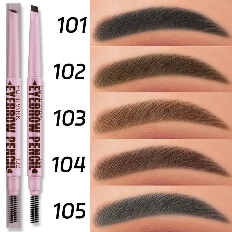Crayon à Sourcils 2-en-1 Professionnel – 5 Teintes, Waterproof & Longue Tenue