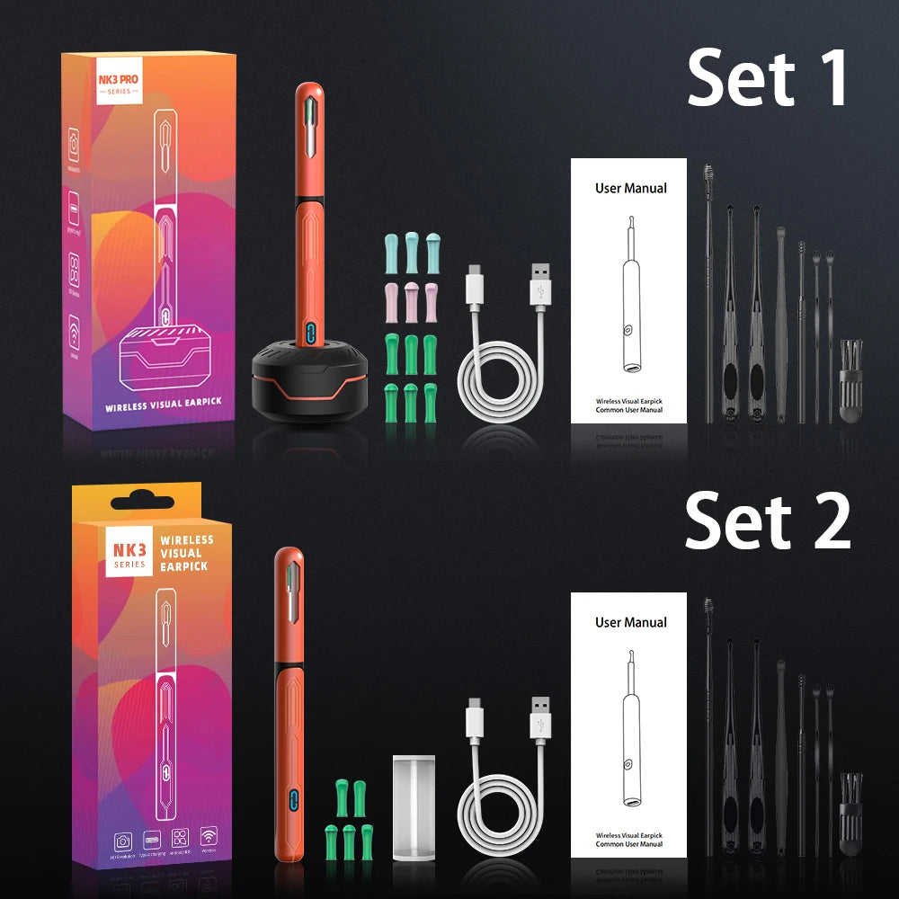 ✨ Otoscope HD avec Caméra – Kit de Nettoyage des Oreilles USB-C