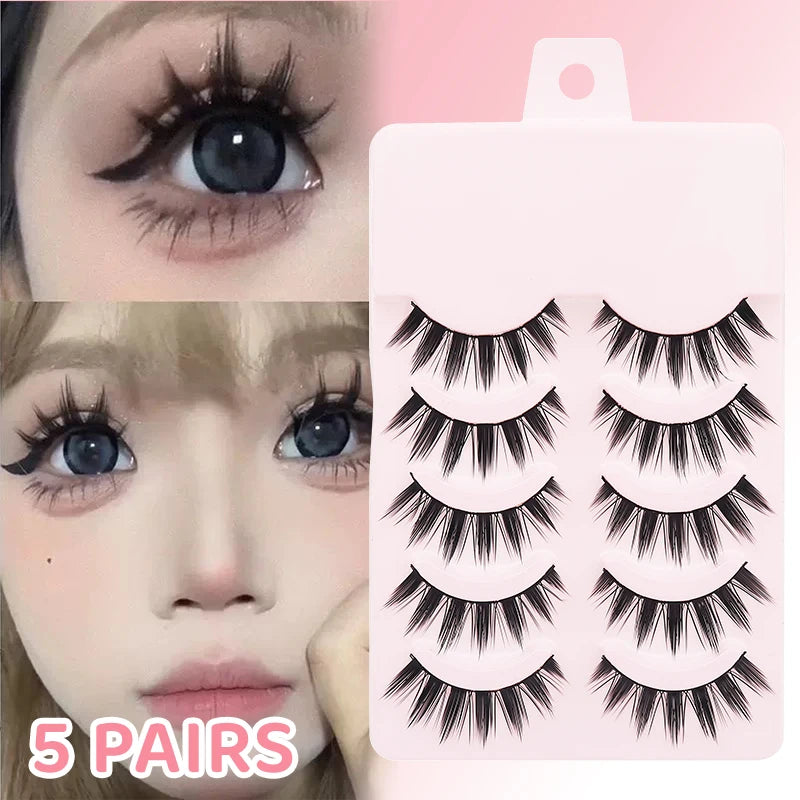 Faux Cils Naturels Réutilisables - Lot de 5 Paires