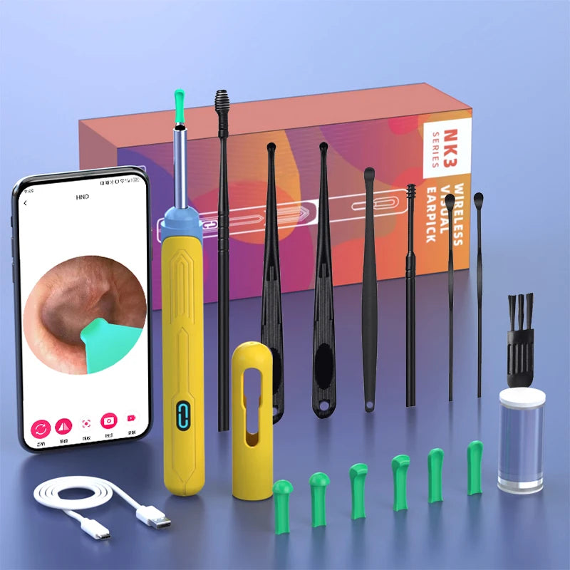 ✨ Otoscope HD avec Caméra – Kit de Nettoyage des Oreilles USB-C