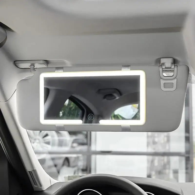 ✨ Miroir de Maquillage LED HD Premium – Rechargeable USB, Éclairage Naturel & Fixation Universelle pour Voiture