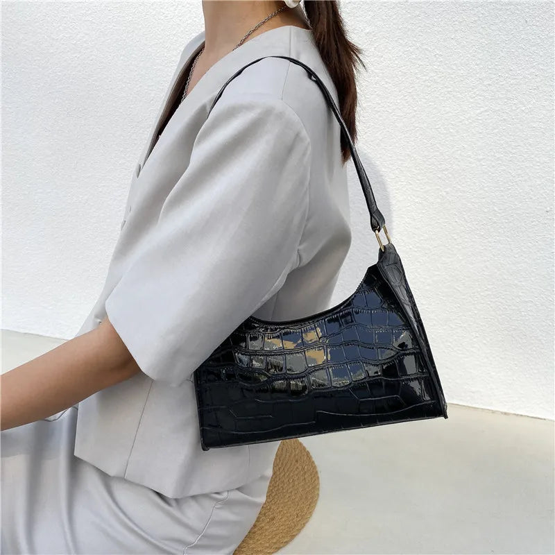 Sac Éclat – Sac à Main Structuré Effet Crocodile