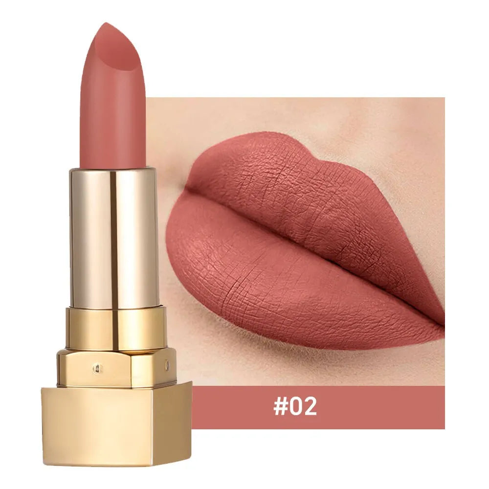 Rouge à Lèvres Mat Longue Tenue Waterproof – Finition Velours & Confort Hydratant